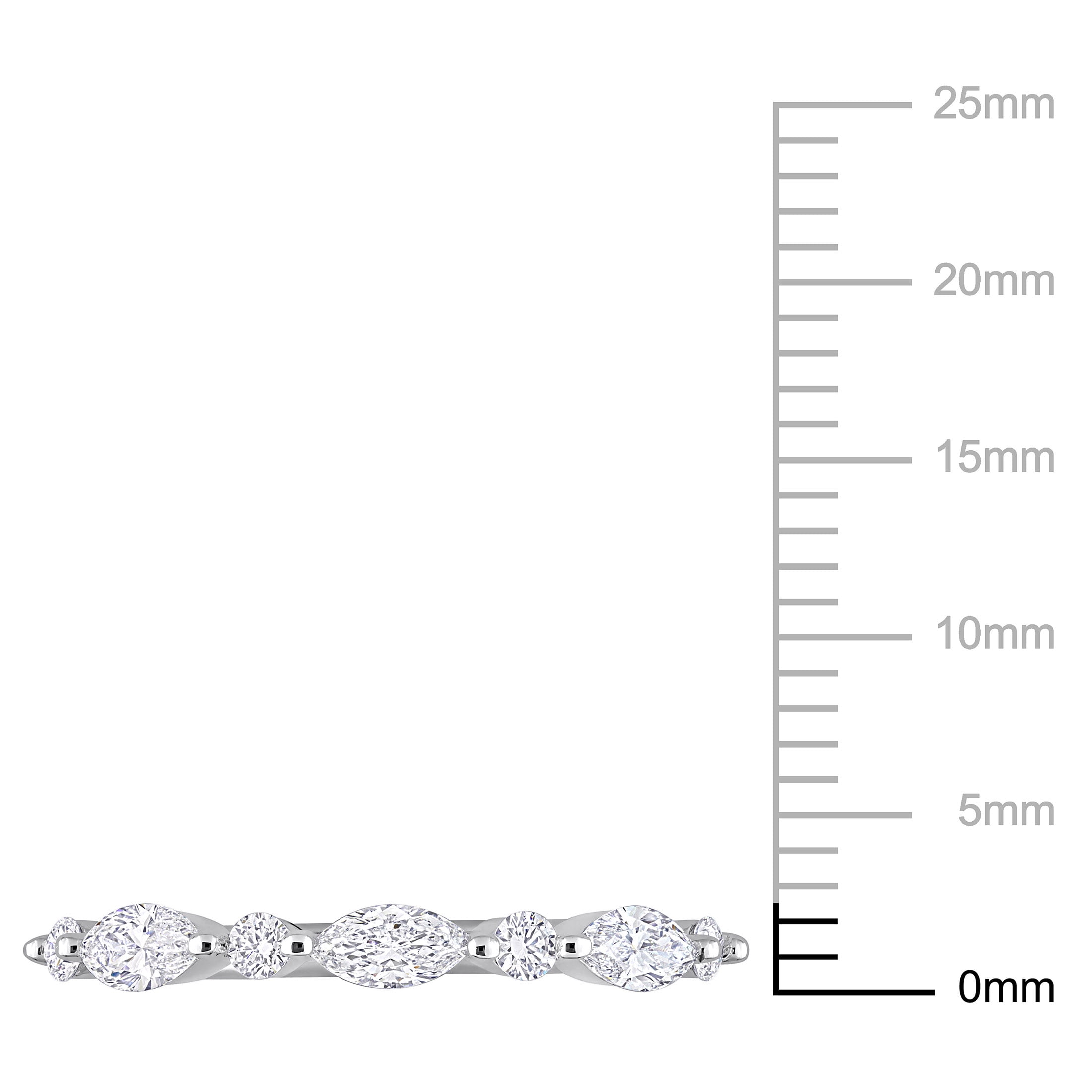 Created Forever Women's 5/8 Carat T.G.W. Lab Created Diamond Platinum Plated Sterling Silver Semi-Eternity Ring