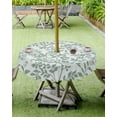 thumbnail image 3 of Green Botanical Outdoor Tablecloth - 60x84 Inch Rectangle Dining Table Cover, Vintage Leaf Pastoral Rustic Waterproof Outdoor Table Cloth with Umbrella Hole & Zipper for Picnic/Patio/Party, 3 of 5