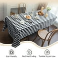 thumbnail image 6 of Sterakm Checkered Tablecloth for Rectangle Tables, Gingham Polyester Table Cloth, Wipeable Reusable Hand Washable Tablecloths, Black and White, 63"×55", 6 of 8