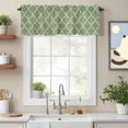 thumbnail image 2 of Light Green Plaid Valance Curtain for Windows Retro Country Moroccan National Geometrical Plaid Rod Pocket Curtain Valances Short Window Treatments for Kitchen Bathroom Laundry Basement 42 x 18 Inch, 2 of 9