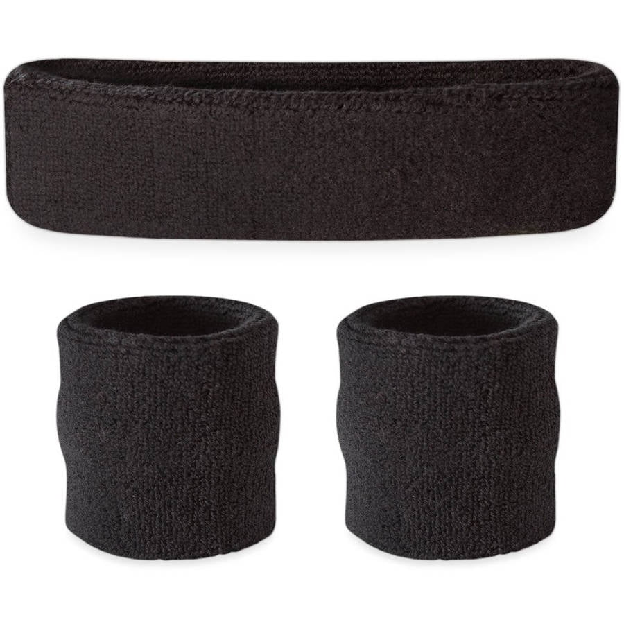 Suddora Sweatband Set - (1 Headband and 2 Wristbands) High Quality ...
