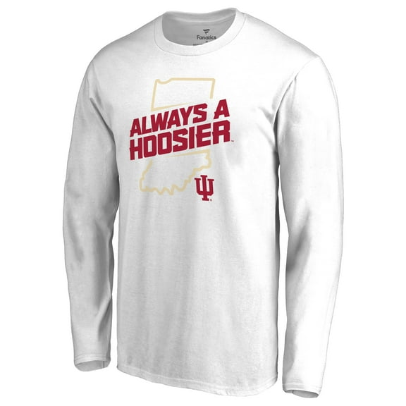 Men's White Indiana Hoosiers Hometown Collection Always a Hoosier Long Sleeve T-Shirt