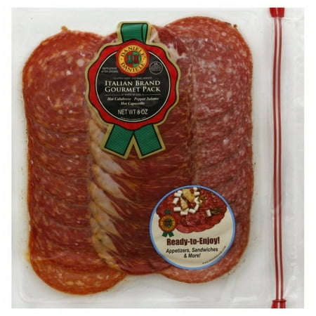 Daniele Hot Calabrese, Pepper Salame, Hot Capocollo Italian Brand Gourmet Pack, 8 oz