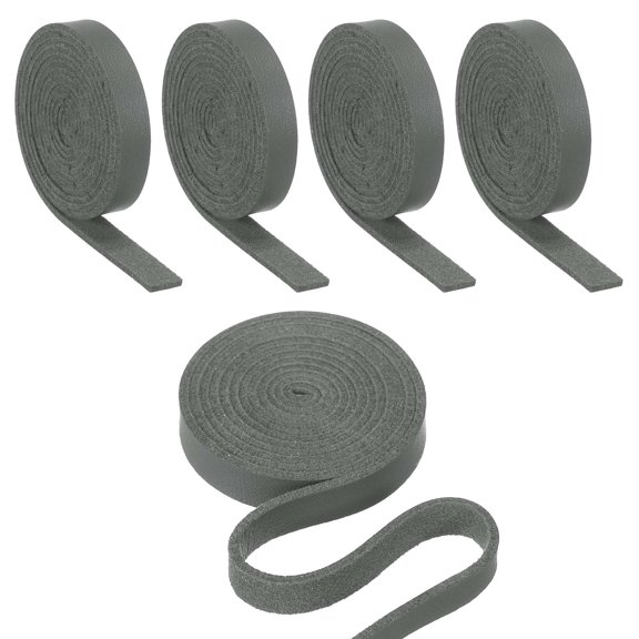 Uxcell Flat Leather Strap, Length PU Leather Strip Single Sided String Cord Strip for Crafts Necklace Bracelets Dark Grey 5/16"