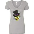 thumbnail image 3 of Inktastic Mardi Gras Skull with Cigar Women's V-Neck T-Shirt, 3 of 5