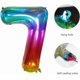thumbnail image 4 of Birthday Number Balloon 40Inch Large Number Balloons, Rainbow Number 7 Balloon for Birthday Decorations (Number 7 ), 4 of 4