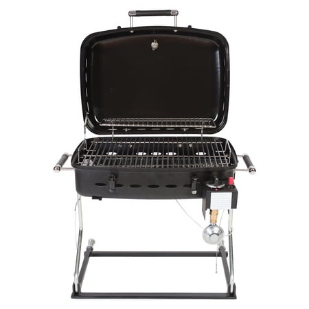 Faulkner FLK-51322 Barbecue Grille with Disposable Bottle Adapter - Black