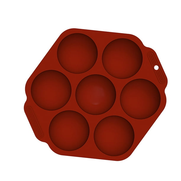 Wosthever Molde de pastel hexagonal de 7 rejillas, moldes antiadherentes de silicona para cocinar y hornear Chocolate Herramientas y accesorios para hornear Rojo
