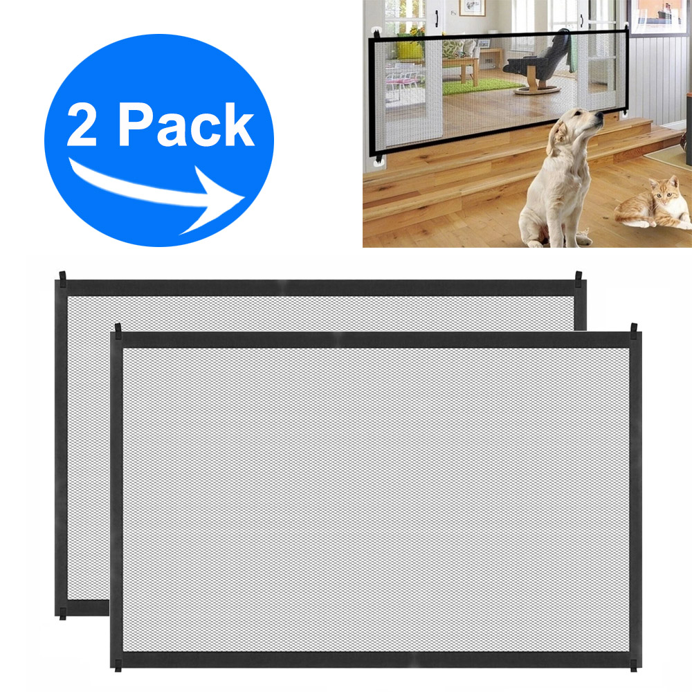 PVUEL 45.3" x 31.5" Pets Dog Cat Baby Safety Gate Mesh Fence,Portable