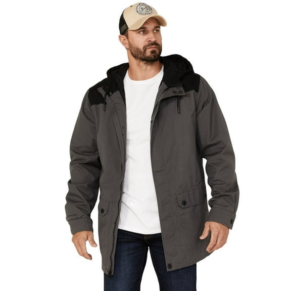 Brothers And Sons Men's Cruiser Waxed Canvas Hooded Jacket Charcoal X-Large  US