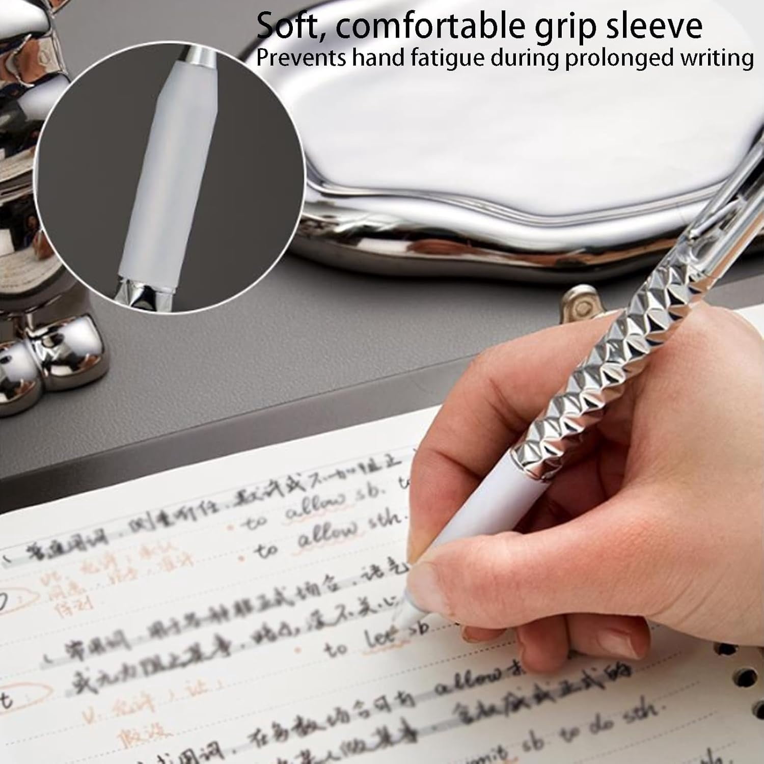 GliJian Geometric Decompression Pen, Funny Geometric Metal Crinkle Pen, 0.5mm Retractable Metals Shape Shifting Switch Pens for Writing and Drawing