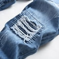 thumbnail image 5 of Mens Jeans Casual Ripped Personality Stretch Straight Slim Leg Comfortable Denim Trousers Fit Casual Pants For Men Light Blue 40, 5 of 9