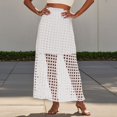 thumbnail image 2 of Gbsyewxs Skirts For Women Midi Skirt High Elastic Waist Hollow Out Layered Solid Color Beach Summer Women'S Skirts White, 2 of 6