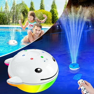 Floating Pool Fountain with Underwater Light Show,Pool Water Fountain Rechargeable Battery Powered,2 Spray Modes Pool Fountain Pump for Inground Above Ground Pools