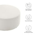 thumbnail image 5 of Callum Large 38" Round Woven Heathered Fabric Upholstered Ottoman, 5 of 7