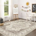 thumbnail image 3 of UERMEI 8'x10' Washable Area Rugs for Living Room, Vintage Floral Boho Printed Carpet, Non Slip Indoor Rug for Bedroom Home Decor Carpets - Brown, 3 of 12