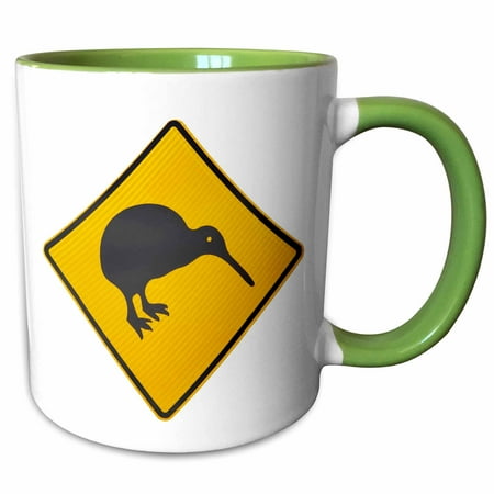 

3dRose Kiwi Warning Sign New Zealand - AU02 DWA6947 - David Wall - Two Tone Green Mug 11-ounce