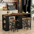 thumbnail image 2 of Costway Ensemble de Bar 3 Pcs, Ensemble de Table de Salle à Manger Industriel Hauteur Comptoir avec Rangement, 2 of 10