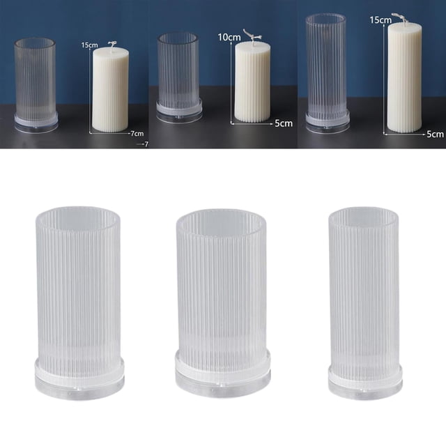 para de Poste de 3 Pieza Fabricación de s con Costilla Cilíndrica Fabricación de Bricolaje BLESIY molde para hacer velas