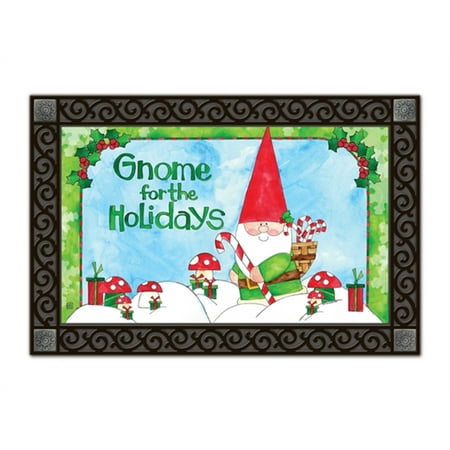 Gnome For The Holidays Christmas Doormat Candy Canes Indoor