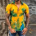 thumbnail image 2 of Camisa suelta de manga corta con estampado hawaiano y solapa para hombre Pompotops oipoqjl44721, 2 of 3