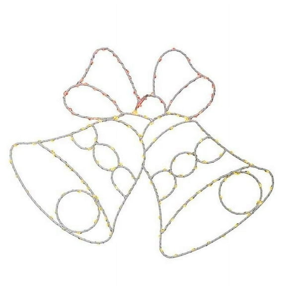 Celebrations 9096168 15 in. LED Multi Bell Silhouette Hanging Decor, Multi Color