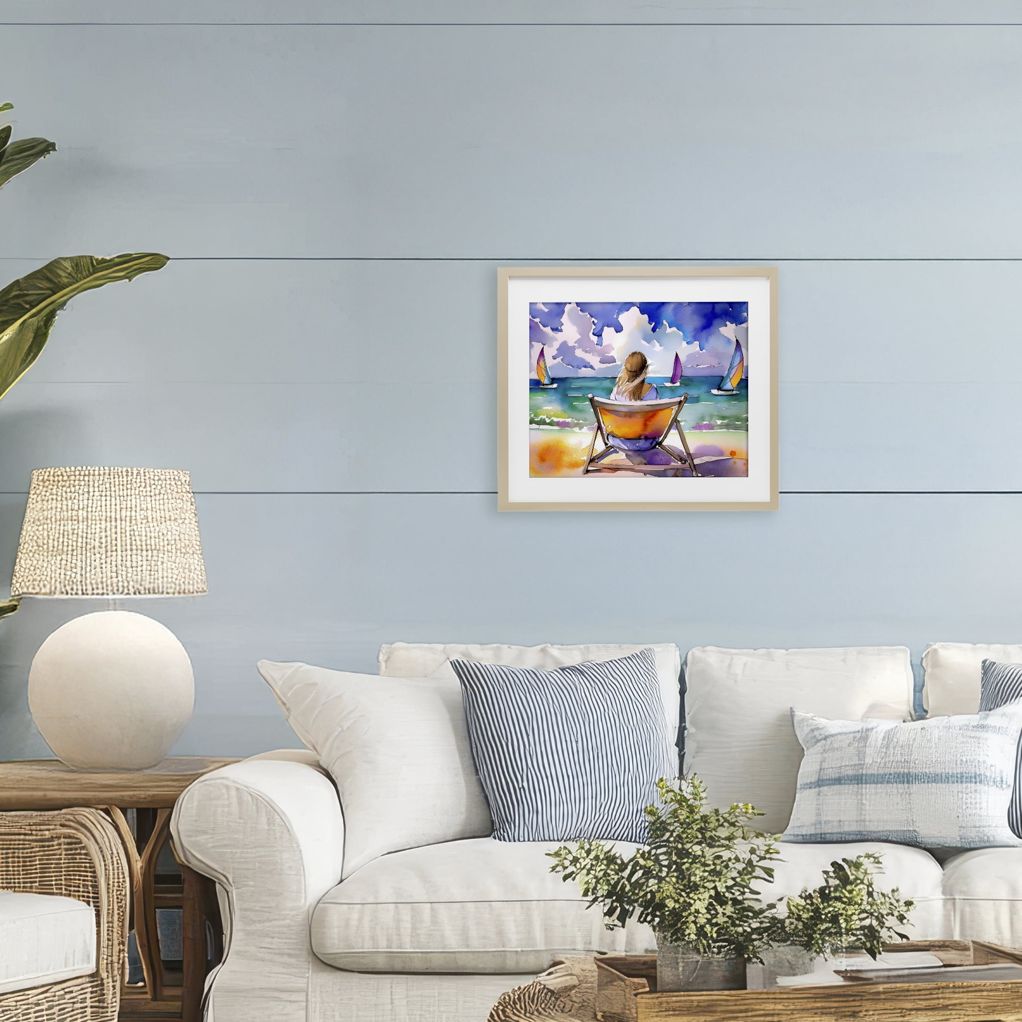 Stupell Industries Front Row to Paradise Birch Framed Print Under Glass, design by Shelly Craig