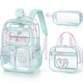 thumbnail image 1 of Mochila transparente Fimibuke para niñas con lonchera y estuche para lápices, 1 of 9