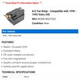thumbnail image 2 of A/C Fan Relay - Compatible with 1990 - 1993 Volvo 240 1991 1992, 2 of 2