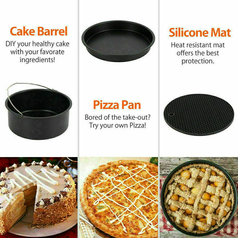 6PCs 7 Air Fryer Accessories Set Baking BBQ Pizza Chips Pan Mold