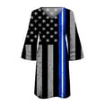 thumbnail image 4 of Edvintorg 4Th Of July Womens Summer Dresses Plus Size Women's Casual Beach Dress Fashion V-Neck Print 3/4 Sleeve Fold Mini Dress, 4 of 5
