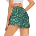 thumbnail image 2 of Uemuo Green Christmas Pattern Women's Athletic Shorts High Waisted Running Shorts with Liner Pockets Gym Elastic Workout Shorts-XX-Large, 2 of 9