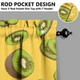 thumbnail image 5 of Kitchen Curtains 36 Inch Short - 3 Panel Set, Kiwi Fruit Cartoon Pattern, Rod Pocket Window Curtain, 100% Polyester for Farmhouse, Cafe, Living Room, Bedroom, Easy Wash, 5 of 6