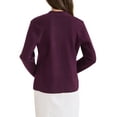 thumbnail image 3 of INSPIRE CHIC Women's Collarless Blazer Long Sleeve One Button Business Office Blazers Jacket L Dark Red, 3 of 5