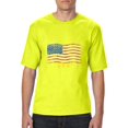 thumbnail image 1 of "Mens and Big Mens American Flag USA in Gold T-Shirt, up to size 3XLT", 1 of 5