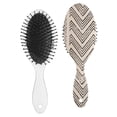 thumbnail image 2 of Hair Brush Boho Abstraction Detangling Hair Brush with Artistic Geometric Tribal Style, Aesthetic Boho Chic Paddle Brush for Women Men, Vintage Sketch Style Oval Brush for All Hair Types, 2 of 8