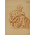 thumbnail image 2 of François-Léon Benouville 18x24 Black Ornate Framed Double Matted Museum Art Print Titled: Sitting Female Draped (19th Century), 2 of 5