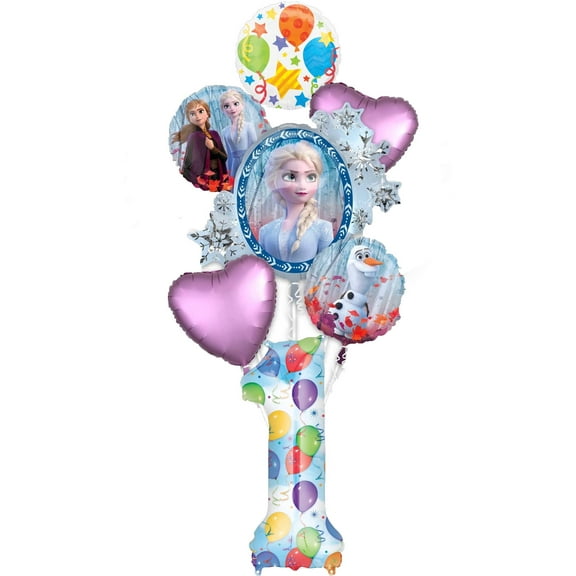 Frozen 2 Party Supplies 1st Birthday Elsa, Anna and Olaf Balloon Bouquet Decorations