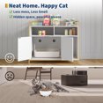 thumbnail image 4 of Danolapsi Cat Litter Box Enclosure, Hidden Litter Box Furniture with 2 Open Compartments, Scratching Mat, Double-Door Storage Cabinet, Front Entry, Air Vents, Metal Frame, Indoor Cat Washroom House, 4 of 8