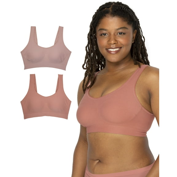 Fruit of the Loom Women's Wireless Full Coverage Bra Pack w/ Built In Pads - Smooth, Supportive & All-Day Comfort Fit