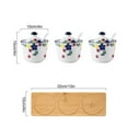 thumbnail image 4 of Hand Drawn Pattern Sugar Bowl With Lid, Ceramic Teacup Shape Sugar Pot, Coffee Accessories, Sugar Pourer, Kitchen Storage-Bauhinia-3 Set, 4 of 6