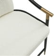 thumbnail image 4 of GDF Studio Beige Contemporary Upholstered Counter Stools with Gold Trim, Black Iron Frame, Set of 2, 4 of 7