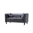 thumbnail image 4 of Uspridefurniture Aathish 65'' Velvet Rolled Arms Nailhead Loveseat -Gray, 4 of 5
