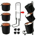 thumbnail image 6 of YOUPINS 3-Tier Laundry Hamper Sorter, Laundry Storage Organizer with Wheels Movable Rolling Laundry Baskets Cart, Bathroom Cart Clothes Shelf,Laundry Butler for Bathroom Bedroom Laundry Room, Black, 6 of 7