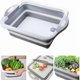thumbnail image 1 of 3-in-1 Foldable Cutting Board Multifunctional Basket Drain Basket for Kitchen (Grey), 1 of 2