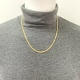 thumbnail image 2 of Solid 14K Yellow Gold Over Silver 3.5mm Miami Cuban Chain Necklace 16"-30", 2 of 8