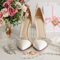 thumbnail image 2 of Miangastore 2PCS Bridal Pearls Crystals Shoe Clips Rhinestones Buckles Wedding Shoe Accessories for Women Party, 2 of 8