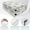 thumbnail image 4 of Quilts Twin Size Bedding Set, Nautical Sailboats Lightweight Quilted Comforter, Slate Blue Minimalist Beige Coastal Soft Reversible Bedspread Coverlet with Pillow Covers for All Season, 68" x 86", 4 of 9