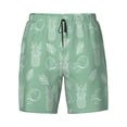 thumbnail image 4 of Lsque Mens Swim Trunks Tropical Pineapple Pattern - Bathing Suit Compression Liner - Beach Swim Shorts Swimwear - (S-3XL) - Stretch Quick Dry -Medium, 4 of 9
