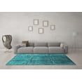 thumbnail image 3 of Ahgly Company Indoor Rectangle Oriental Turquoise Blue Industrial Area Rugs, 2' x 5', 3 of 4